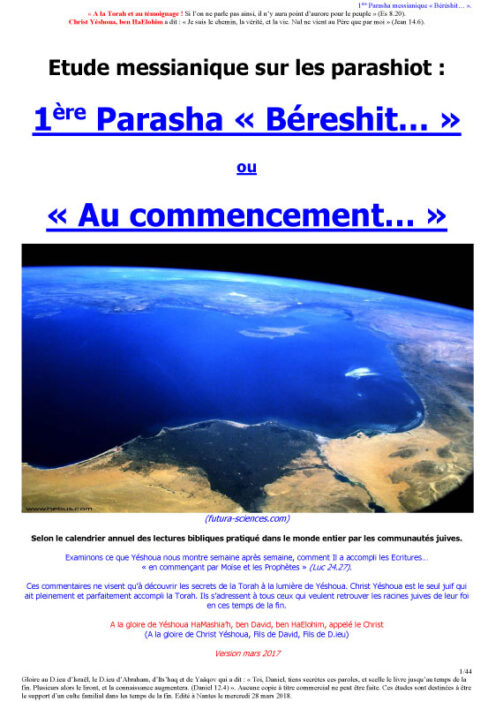 Étude sur la Parasha N°1 : Béréshit – Au Commencement