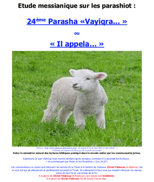 Étude sur la Parasha N°24 : Vayiqra - Il Appela