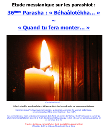 Étude sur la Parasha N°36 : Béhaâlotekha – Quand Tu Feras  Monter