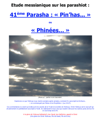 Étude sur la Parasha N°41 : Pin'has - Phinées