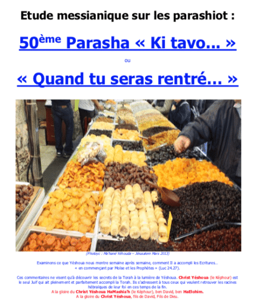Étude sur la Parasha N°50 : Ki Tavo - Quand Tu Seras Rentré