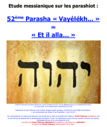 Étude sur la Parasha N°52 : Vayélèkh - Et Il Alla