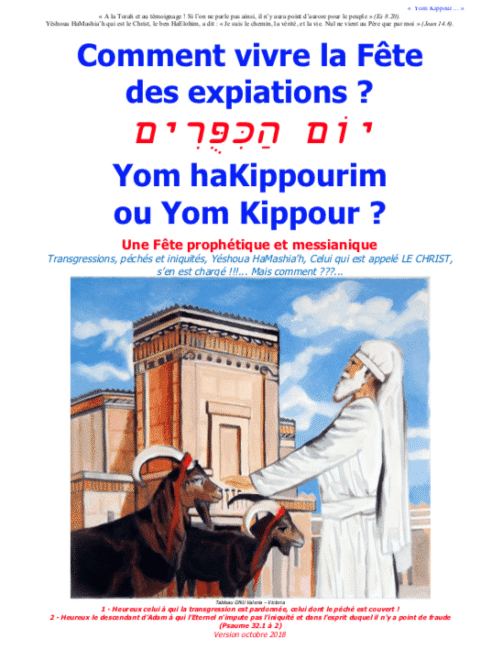 Comment vivre la Fête des expiations ou YOM KIPPOUR ?