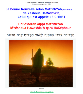 La Bonne Nouvelle selon MattithYah (Matthieu)