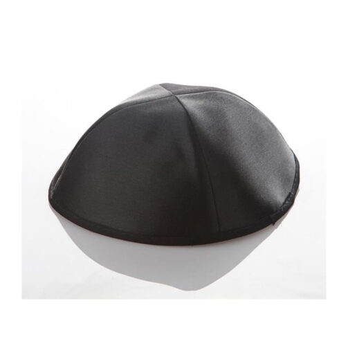 Kippa satin noire diamètre 16 cm