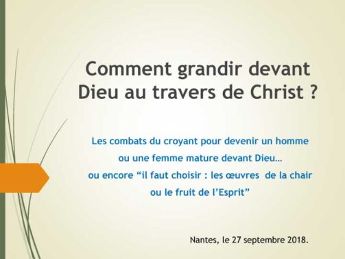 Comment grandir devant Dieu